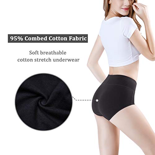 compression underwear for women  wirarpa Women's Cotton High Waisted  Compression Panties Full Coverage Brief Underwear Tummy Control Knickers 4  Pack